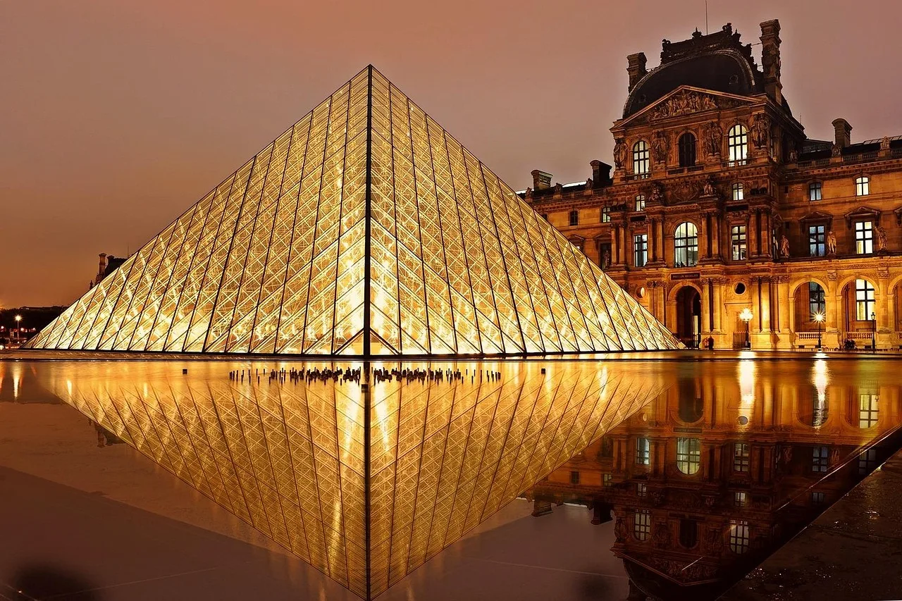 building, architecture, landmark, tourist attraction, facade, exterior, glass exterior, illuminated, museum, pyramid, louvre, paris, france, building, paris, paris, paris, paris, paris, france, france. How to decide if museum passes pay off in two days